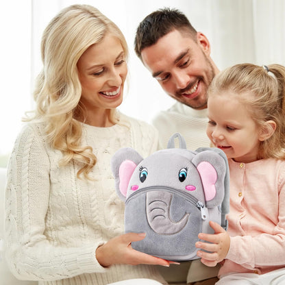 HONGTEYA Toddler Backpack Plush Backpack for Kids Soft Mini Backpack for Girls Animal Elephanet Doll Toys Birthday Easter Christmas kids for Age 1 2 3 4 5
