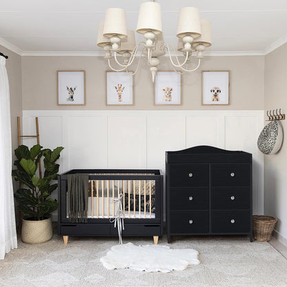 BOLUO Changing Table Dresser with 6 Fabric Drawers, Baby Dresser with Changing Table Top Diaper Changing Station with Storage for Nursery Modern