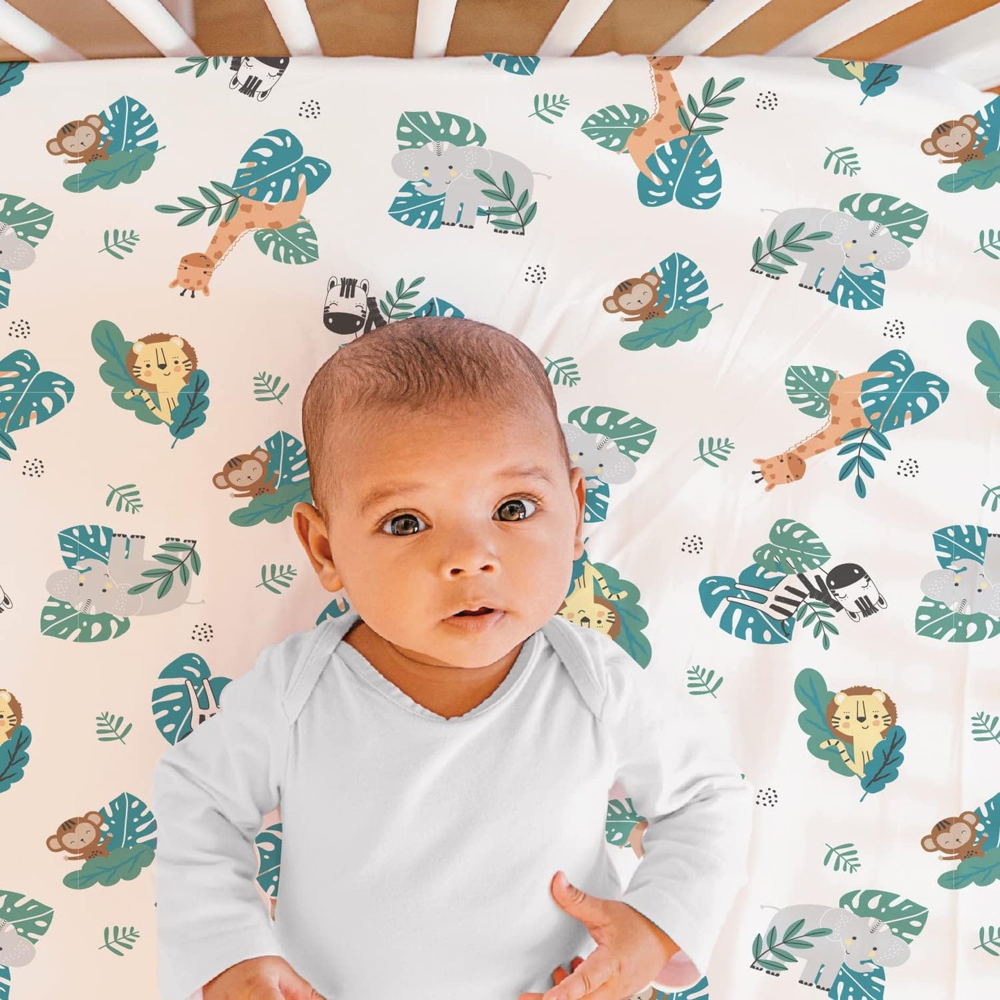 The Peanutshell Crib Bedding Sets, Safari Animals (7 Piece Crib Set)