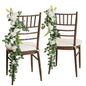 Ling's Moment 10pcs Wedding Chair Decorations Aisle Floral Swag Artificial Pew Flowers Hanging Garland Pink Blush & Cream For Ceremony Reception Church Rose Floral Faux Arrangement Party Outdoor Decor