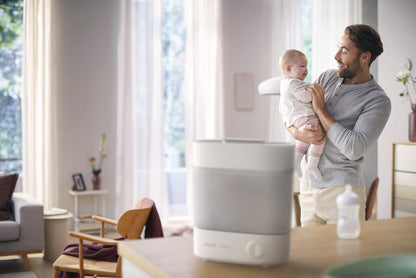 Philips Avent Baby Bottle Sterilizer and Dryer Premium, Removes 99,9% of Bacteria, Chemicals Free, Capacity 6 Bottles/Teats/Accessories, Modular Space Saving Design, Model SCF293