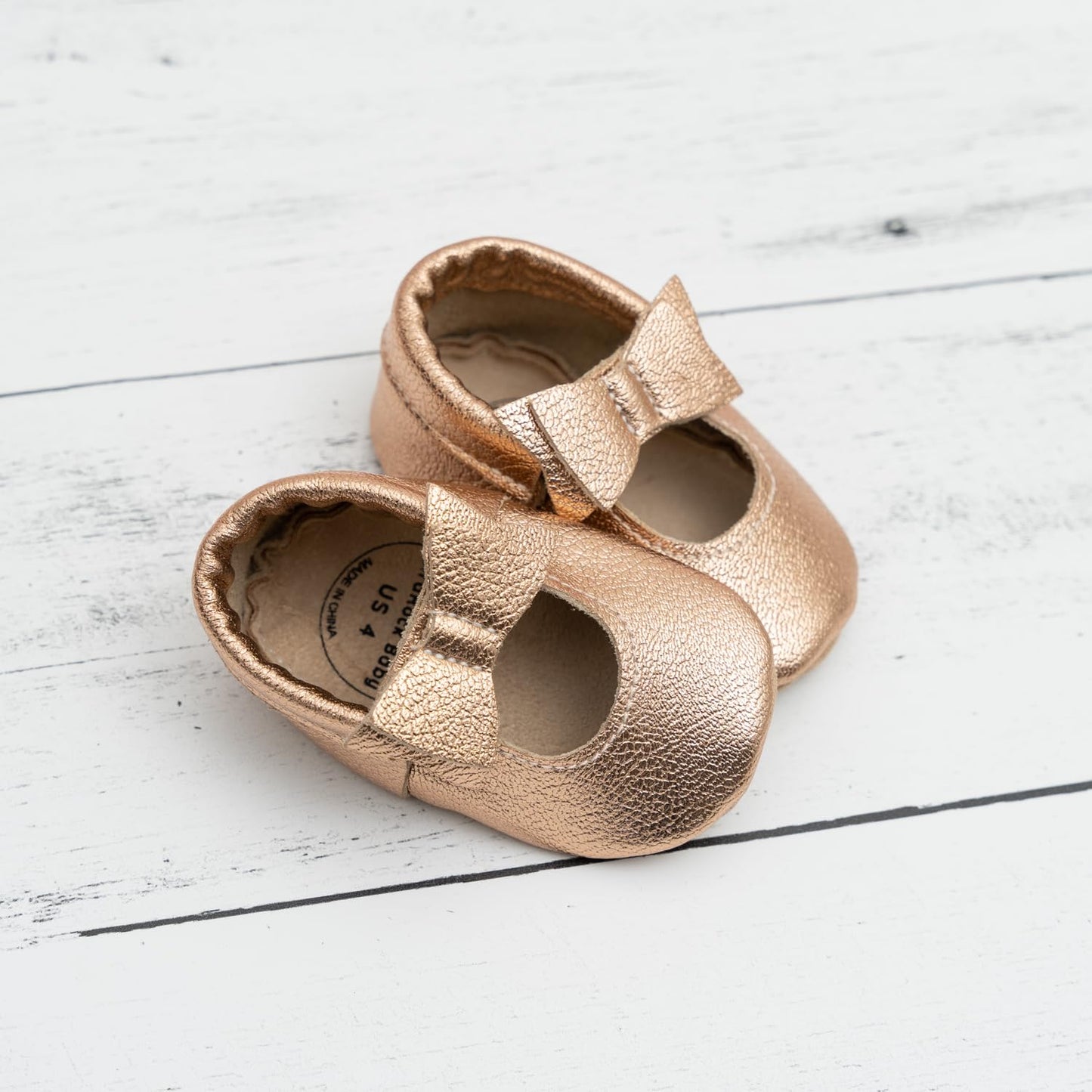 BirdRock Baby Bow and Knot Moccasins - Genuine Leather Baby Girl Shoes