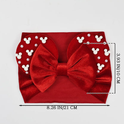 JIAHANG Baby Leopard Bows Turban Knotted Head Wraps, Hair Bows Headbands Stretchy Hair bands for Infant Toddlers Girls (pink leopard)
