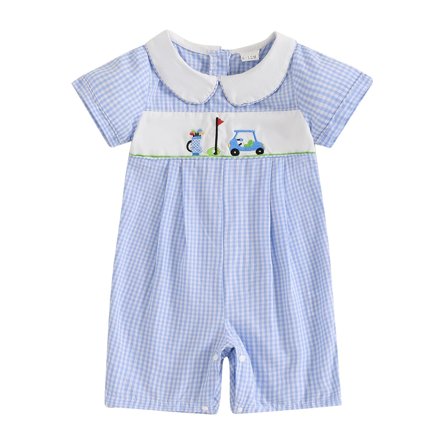 Baby Boy Rompers Half Button-up Jumpsuit Short Sleeve Bodysuit Summer Clothes