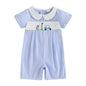 Baby Boy Rompers Half Button-up Jumpsuit Short Sleeve Bodysuit Summer Clothes