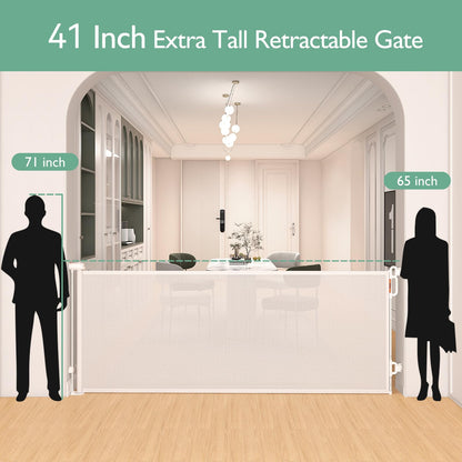 Momcozy Retractable Baby Gate, 33" Tall, Extends up to 55" Wide, Child Safety Baby Gates for Stairs, Doorways, Hallways, Indoor, Outdoor