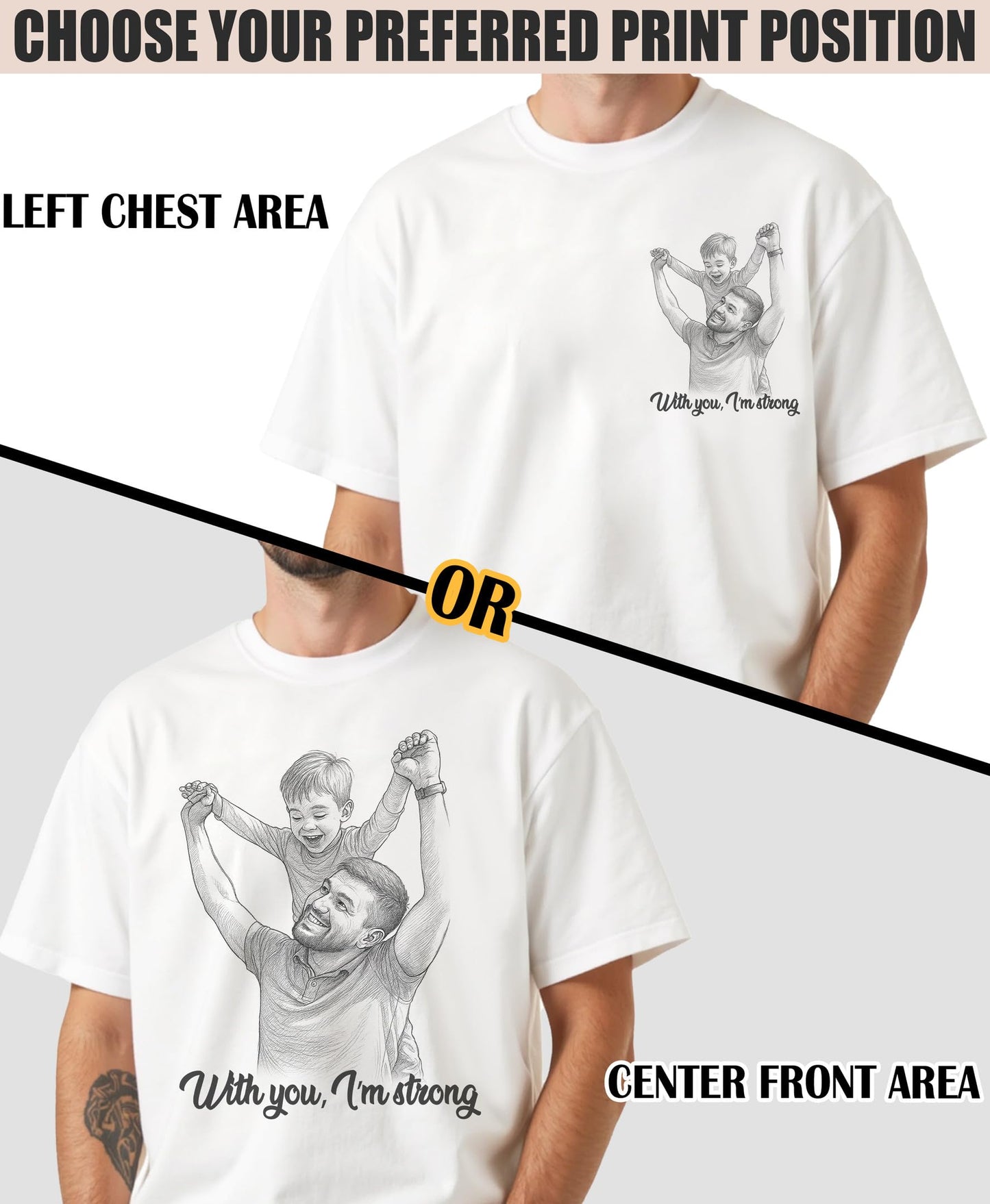 Custom Dad Shirt with Photo Text Custom Fathers Day Shirts for Dad from Son Daughter Mom, Personalized Gift for Father’s Day