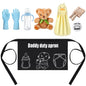 7 Pcs Daddy Duty Apron Diaper Duty Apron New Dad Gifts for Baby Shower Gender Reveal First Time New Dad Gifts (Black,Classic)