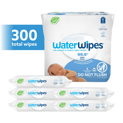 WaterWipes Original Baby Wipes, 99.9% Water, 3-In-1 Cleans, Cares, Protects, Unscented & Hypoallergenic, 720 Count (12 Packs), Packaging May Vary