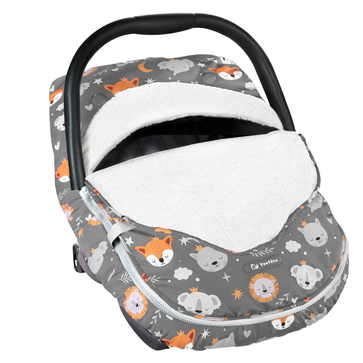 Yoofoss Baby Car Seat Cover Winter Carseat Canopies Cover to Protect Baby from Cold Wind, Super Warm Plush Fleece Baby Carrier Cover for Infant Boys Girls (Pink)