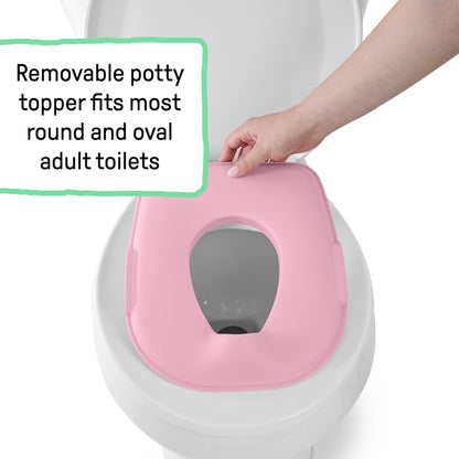 Ingenuity Prepare to Potty 3-in-1 System - Potty Training Toilet, Topper, Step Stool, Easy Setup, Pink, for Toddlers 18 Months+