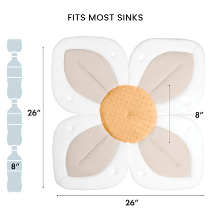 Blooming Bath Baby Bath Seat - Baby Tubs for Newborn Infants to Toddler 0 to 6 Months and Up - Baby Essentials Must Haves - The Original Washer-Safe Flower Seat (Lotus, Gray/White/Yellow)