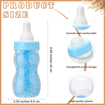 Roowest 512 Pcs Baby Shower Games Guess How Many Pacifiers Sign 100 Small Guessing Games 10 HB Pencils 750ml Milk Bottle 400 Acrylic Pacifiers Decoration for Guest Gender Reveal(Pink,Bear)
