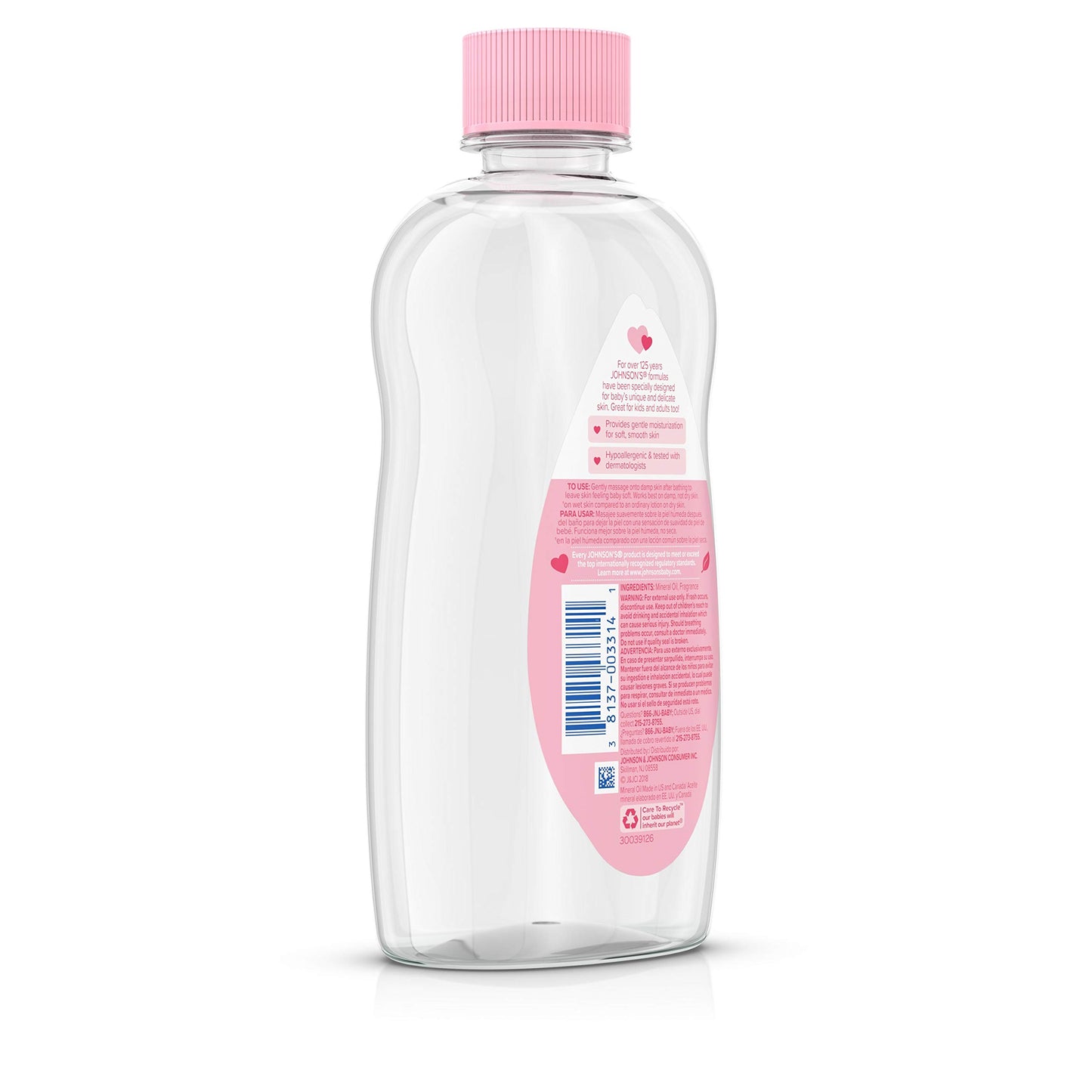 Johnson's Baby Oil, Pure Mineral Oil to help Prevent Moisture Loss for baby, Kids & Adults, Gentle & Soothing Baby Massage Oil for Dry Skin Relief, Original Scent, 14 fl. oz(Pack of 6)