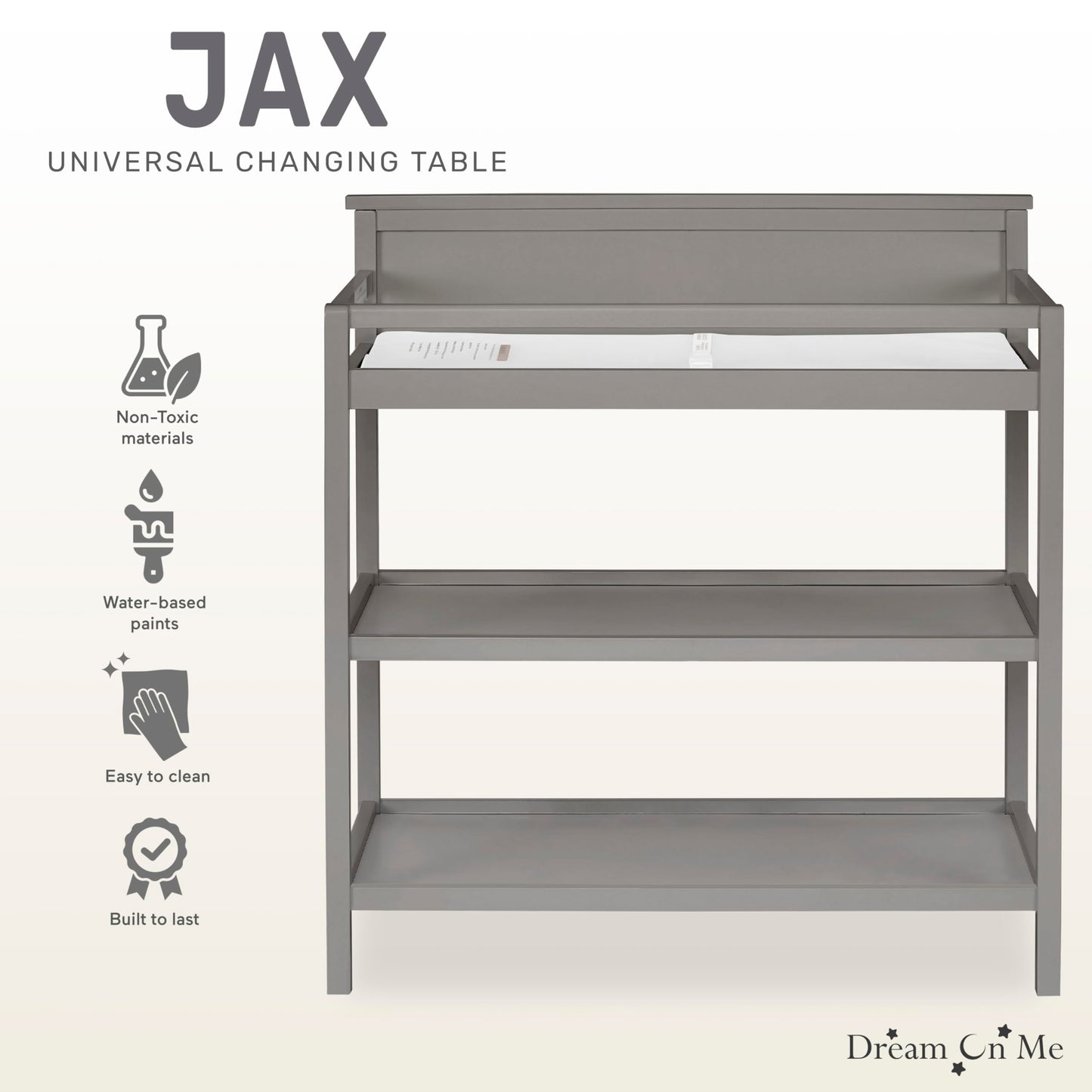 Dream On Me Jax Universal Changing Table, Blush Pink , 34x20x40 Inch (Pack of 1)