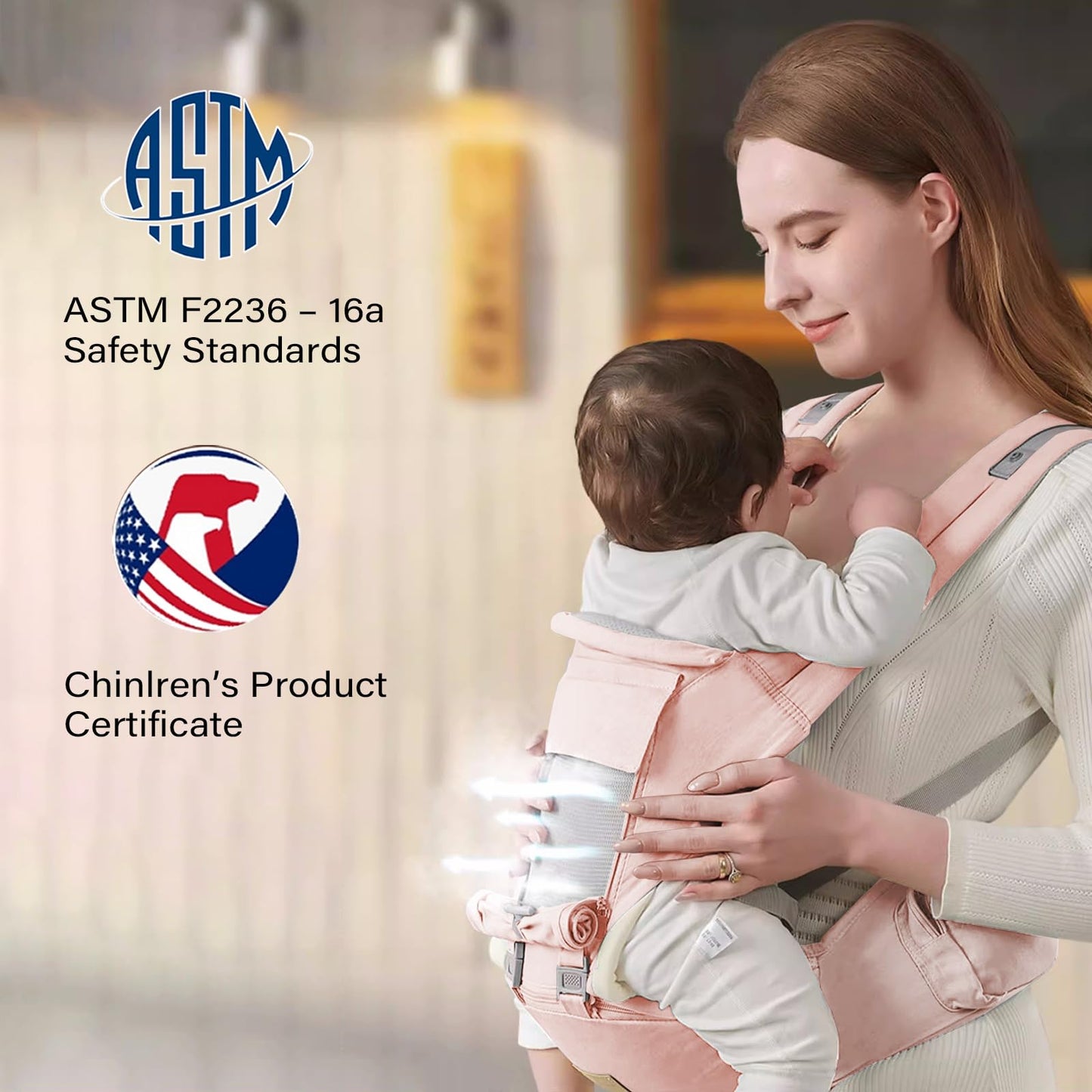 Baby Carrier, Ergonomic 6-in-1 Baby Carrier with Hip Seat for Newborn Infant Toddler, Adjustable Detachable Baby Holder Carrier for Dad Mom