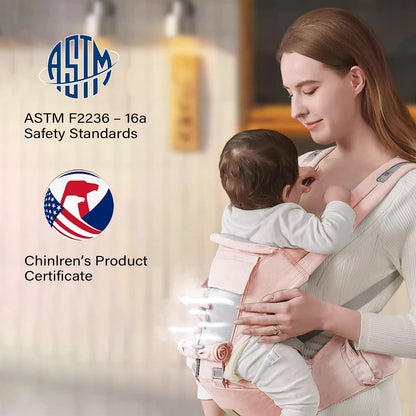 Baby Carrier, Ergonomic 6-in-1 Baby Carrier with Hip Seat for Newborn Infant Toddler, Adjustable Detachable Baby Holder Carrier for Dad Mom