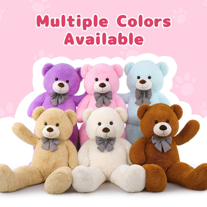 MaoGoLan Giant Big Teddy Bear 4 Feet 47 inch Life Size Tan Plush Bear Brown Stuffed Animal for Children Boyfriend