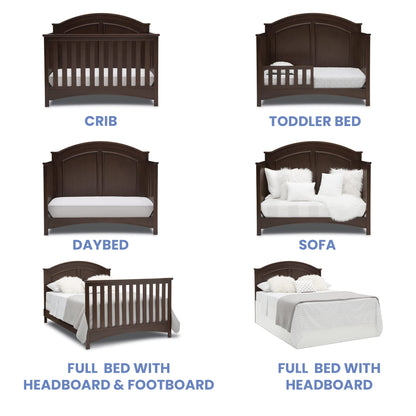 Delta Children Perry 6-in-1 Convertible Crib - Greenguard Gold Certified, Bianca White