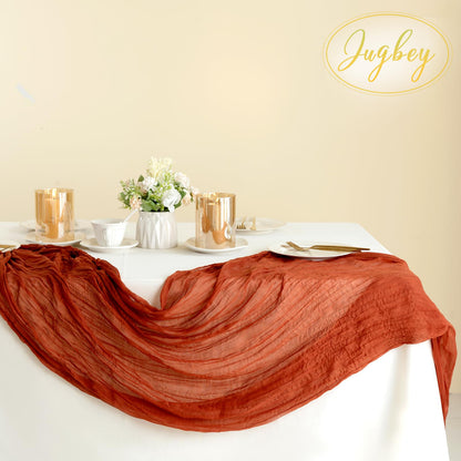Light Pink Cheesecloth Table Runner 10ft Boho Rustic Gauze Cheese Cloth Spring Decor for Wedding Party Bridal Baby Shower Birthday Table Decorations