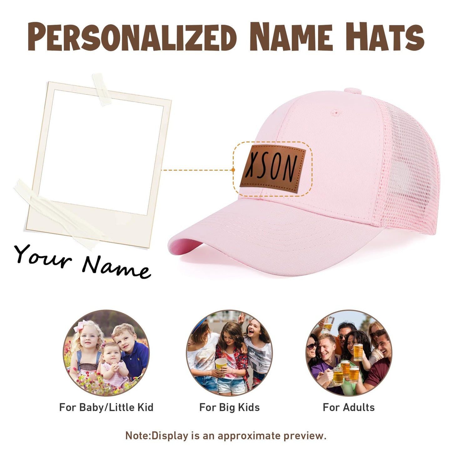 Personalized Baby Baseball Cap Toddler Baseball Hat for Boys & Girls - Infant Sun Hat