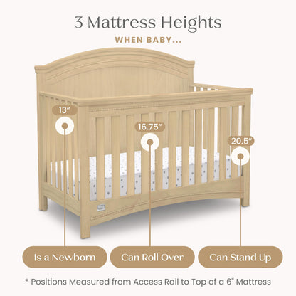 Delta Children Simmons Kids SlumberTime Emma Convertible Crib N More, Grey
