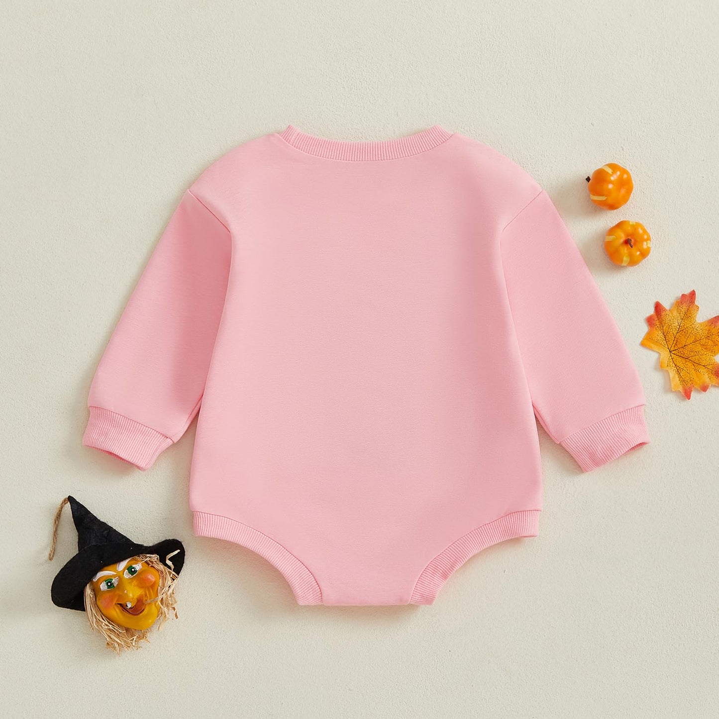 Newborn Boy Girl Halloween Outfit Flower Ghost Print Bodysuit Bow Sweatshirt Romper Halloween Clothes