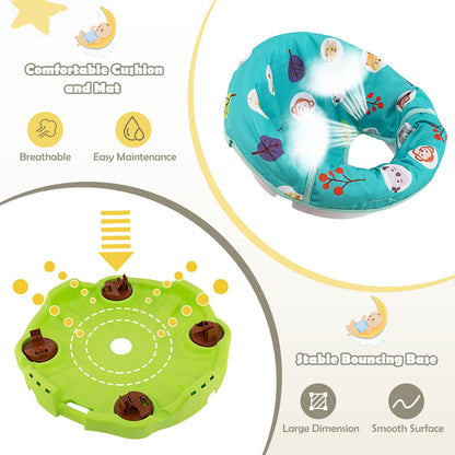 HOMGX Baby Bouncer Activity Center, 3 in 1 Baby Jumper Center & Infant Playtime Mat & Activity Table w/Baby Toys, 3 Adjustable Heights & 360° Rotatable Seat, Exersaucer for Toddlers (Green)