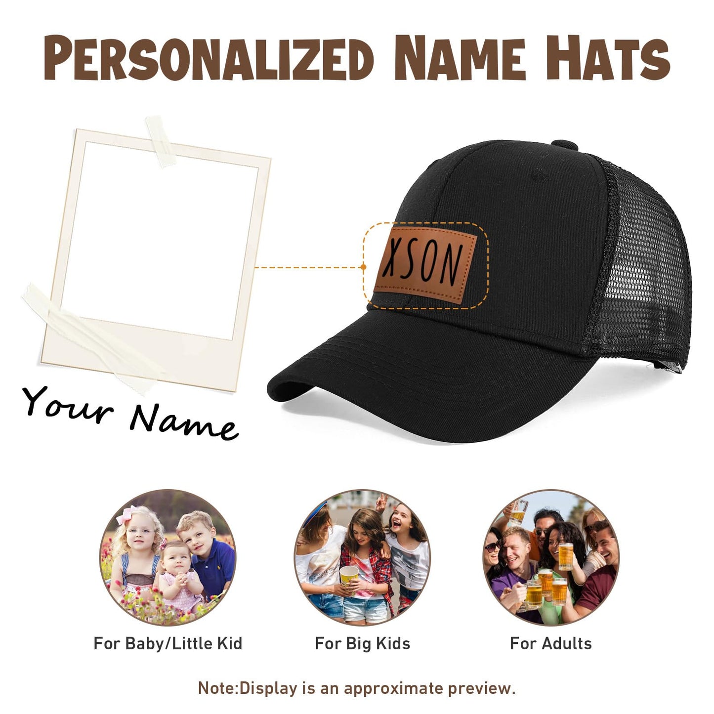 Personalized Baby Baseball Cap Toddler Baseball Hat for Boys & Girls - Infant Sun Hat