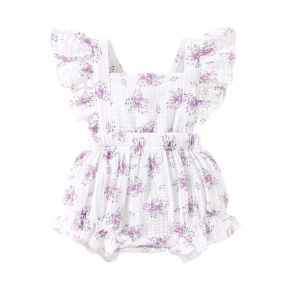 Happy Town Newborn Baby Girl Clothes Infant Summer Romper Sleeveless Floral Cute Outfits One Piece Jumpsuit Bodysuit