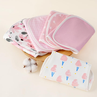 Yoofoss Baby Burp Cloths 5 Pack Burping Cloths for Babies Boys Girls Large 21''X10'' Extra Soft and Absorbent Flowers