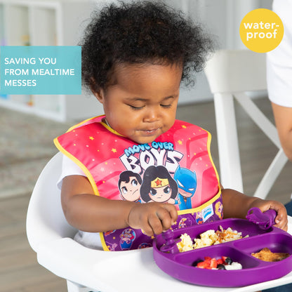 Bumkins Disney Bibs for Girl or Boy, SuperBib Baby and Toddler 6-24 Months, Essential Must Have for Eating, Feeding, Baby Led Weaning, Mess Saving Waterproof Soft Fabric, 3-pk Pooh Bear and Friends