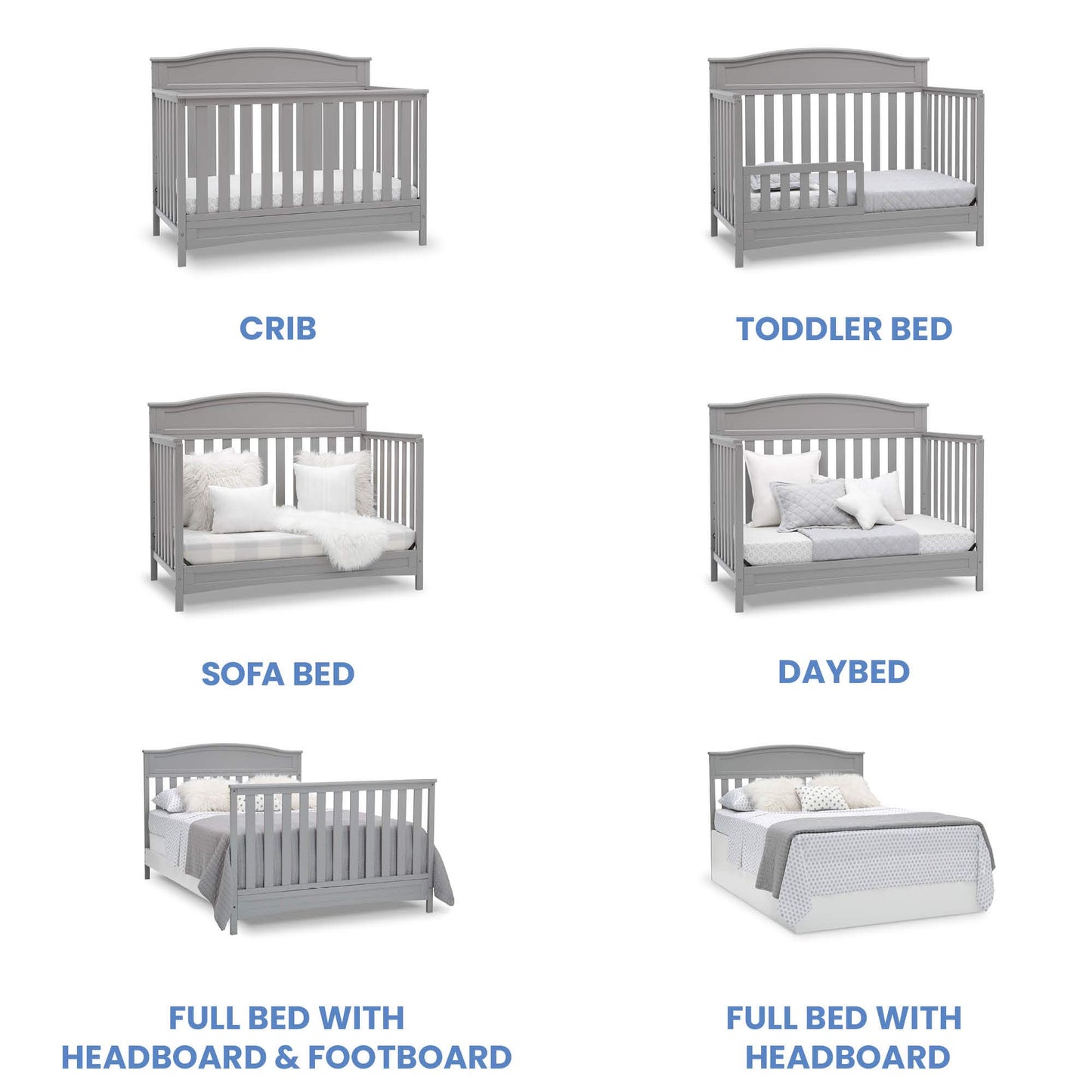 Delta Children Emery 4-in-1 Convertible Baby Crib - Greenguard Gold Certified, White