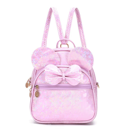 KL928 Girls Bowknot Polka Dot Cute Mini Backpack Small Daypacks Convertible Shoulder Bag Purse for Women