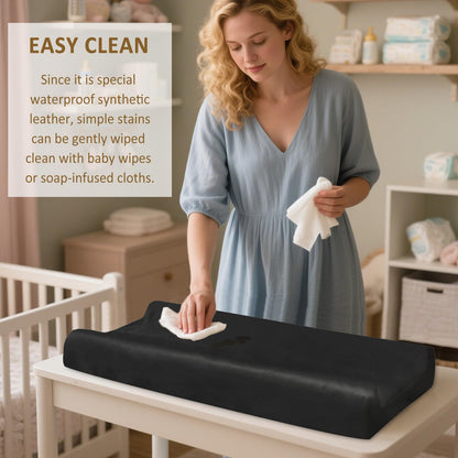 Owlowla Changing Pad Cover,Waterproof Changing Pad Covers-Soft Leather Diaper Changing Table Cover,Fits Standard Changing Pads for Baby Boy Girl（Brown）