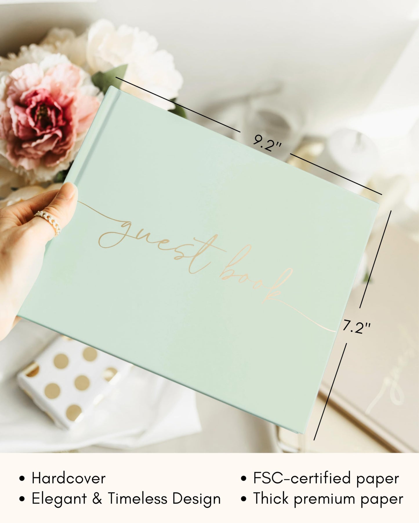 Lamare Elegant Blank Page Wedding Guest Book – The Perfect Polaroid Guest Book for Wedding Receptions, Birthdays, Baby Showers, and Special Events – A Stylish Sign-in Book for Guests