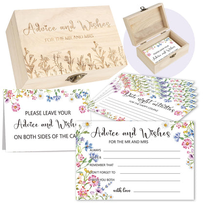 50 PCS Pink Bow Baby Shower Advice Cards For Parents To Be, Advice and Wishes Cards with Box for Baby Shower Games Advice for New Parents Baby Showers