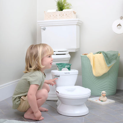 Summer Infant by Ingenuity My Size Potty Pro in White, Toddler Potty Training Toilet, Lifelike Flushing Sound, for Ages 18 Months+, Up to 50 Pounds