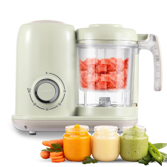 Baby Food Maker, 4 in 1 Baby Food Processor and Steamer, Puree Blender, Multifunctional Baby Puree Maker, Dishwasher Safe, White