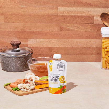 Serenity Kids 7+ Months Bone Broth Puree Made With Organic Veggies - Clean Label Project Purity Award Certified - 3.5 Ounce BPA-Free Pouch - Grass Fed Beef Pot Roast - 12 Count - Baby Food Pouch