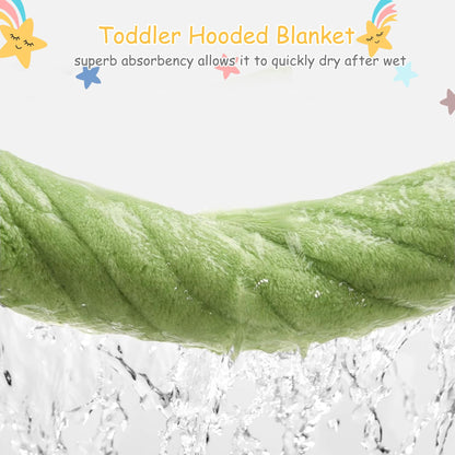 Toddler Hooded Bath Towel 27.5" X 55" Baby Towels with Hood Frog Soft Absorbent Toddler Towel Poncho Baby Hooded Blanket for Boys Girls
