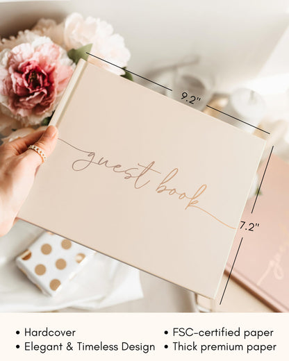 Lamare Elegant Blank Page Wedding Guest Book – The Perfect Polaroid Guest Book for Wedding Receptions, Birthdays, Baby Showers, and Special Events – A Stylish Sign-in Book for Guests