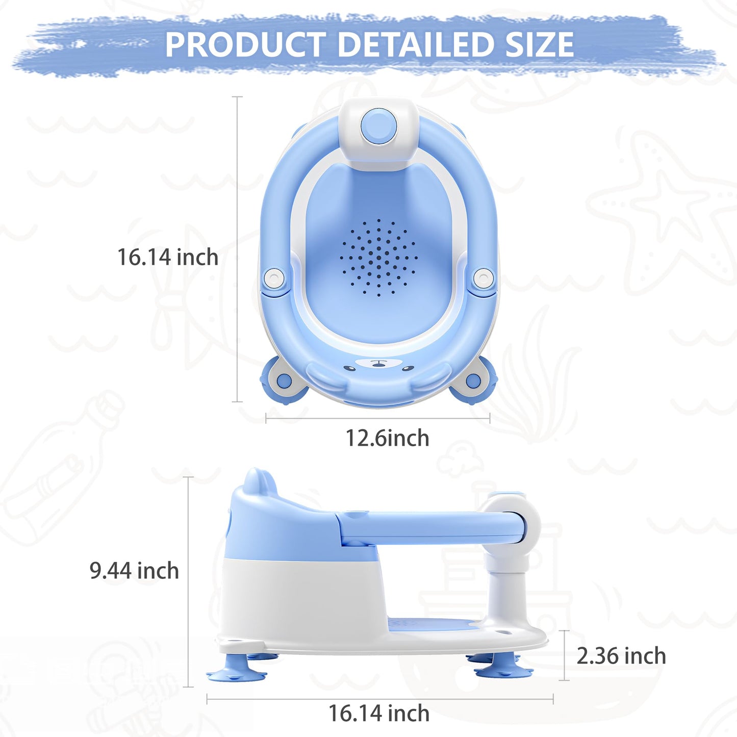 Baby Bath Seat for Babies 6 Months & Up, Toddler Bath Seats for Babies Sitting Up, Non-Slip Infant Bath Tub Chair with 4 Suction Cups & Soft Cushion for Shower, Compact Toddler Bathtub Seat, Pink