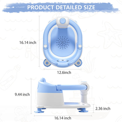Baby Bath Seat for Babies 6 Months & Up, Toddler Bath Seats for Babies Sitting Up, Non-Slip Infant Bath Tub Chair with 4 Suction Cups & Soft Cushion for Shower, Compact Toddler Bathtub Seat, Pink