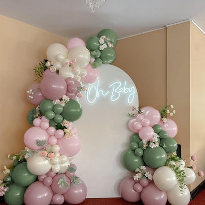 Dusty Blue Balloons Garland Arch Kit 139Pcs Fog Blue White Sand Balloons for Baby Shower Birthday Bear Theme Wedding Bride Anniversary Gender Reveal Party Decorations for Boy Girl Adult