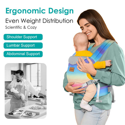 Baby Carrier Newborn to Toddler, Ergonomic Adjustable Toddler Carriers for 7-65 Lbs, Cozy Lightweight Infant Carrier with Neck Support, Baby Holder Carrier with Lumbar Support for Mom Dad