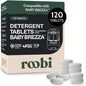 Roobi Detergent Tablets Compatible with Baby Brezza Bottle Washer Pro. Removes Milk Residue & Odor, Hypoallergenic Carbon Neutral Formula. 120 Count.