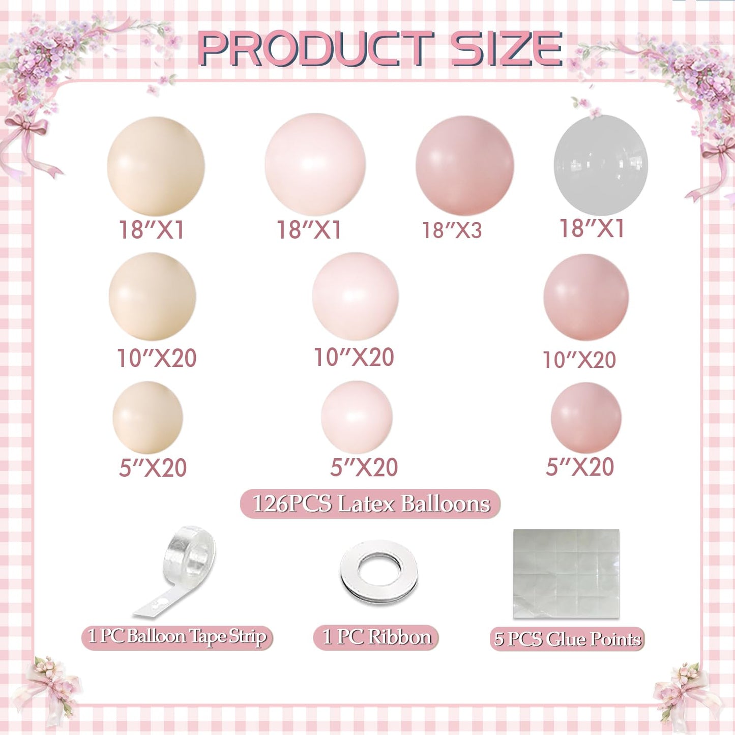 Dusty Pink Balloon Arch Kit, 126 Pcs Pastel Macaron Balloon Garland Kit Include Light Sand Pink Balloons for Birthday Baby Shower Wedding Bridal Gender Reveal Decorations