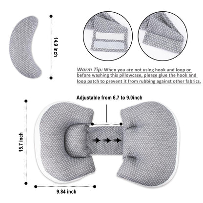 Chilling Home Pregnancy Pillow, Maternity Pillow for Pregnant Women, Pregnancy Pillows for Sleeping Portable, Pregnancy Wedge Pillow, Body Pillow Support for Back, Belly, Waist, Pink