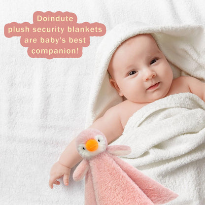 Baby Gray Penguin Soft Stuffed Animal Security Blanket, Plush Penguin Character Lovey Blanket, Baby Shower/Nursery Gift, Newborn Infant Toddler Snuggle Blankie for Girls Boys, 14 Inches